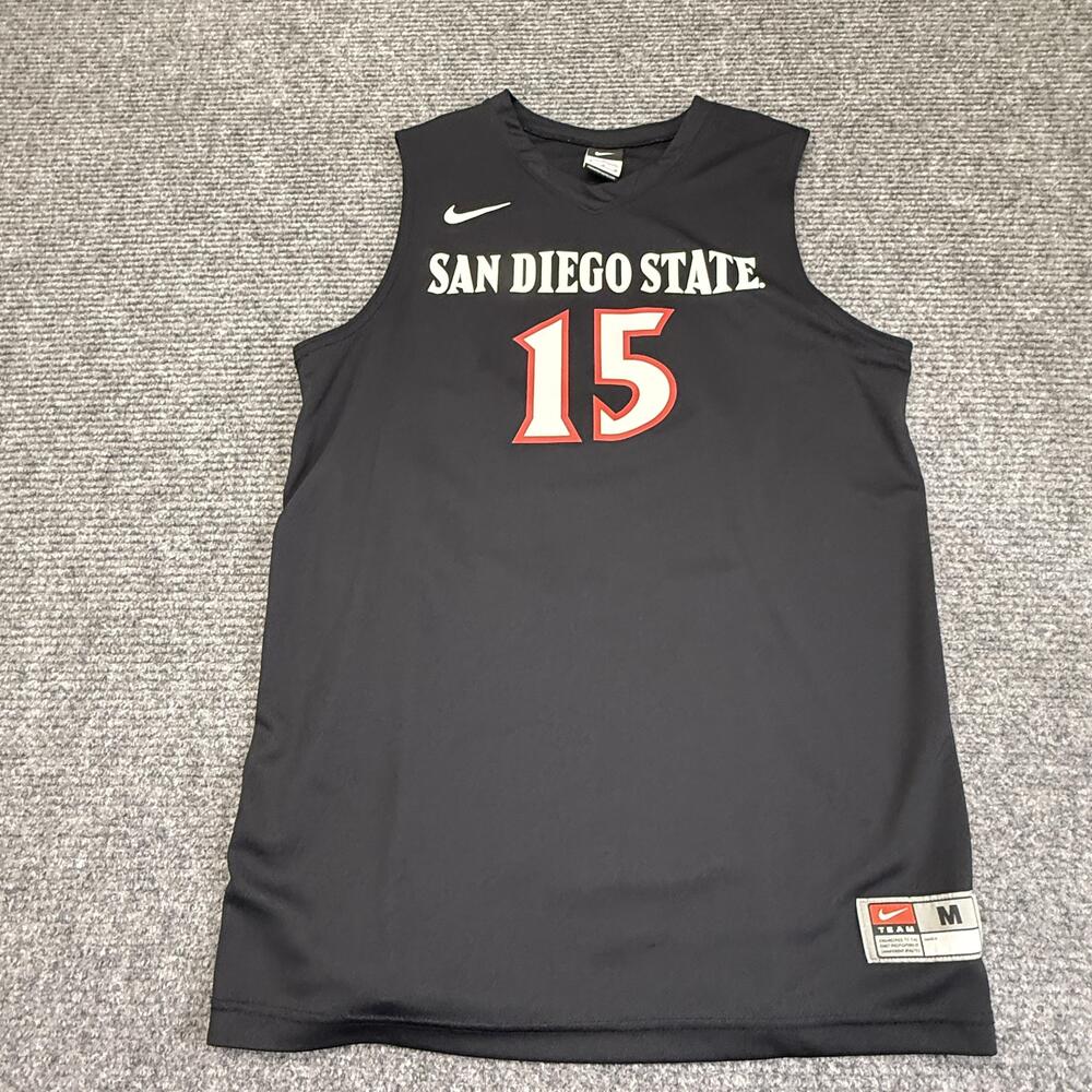 San Diego State Aztecs Jersey Mens Medium Black NCAA Basketball Nike #15